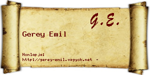 Gerey Emil névjegykártya